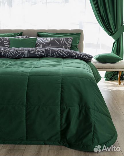 Покрывало бархат Беллиссимо изумруд