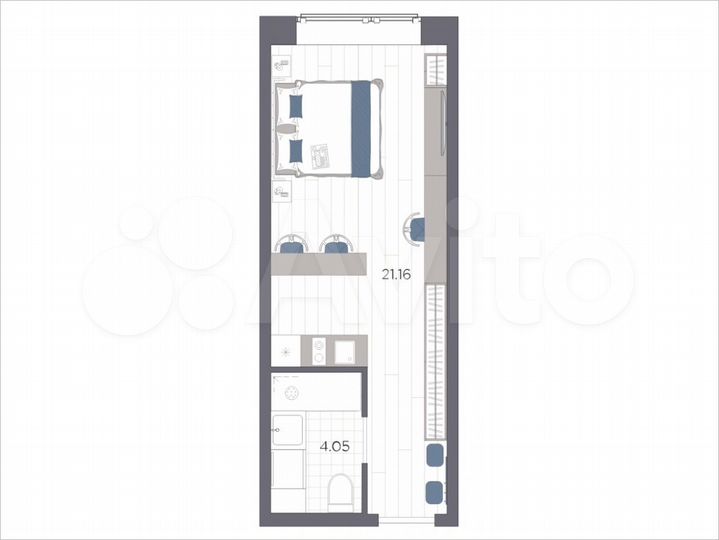 Апартаменты-студия, 25,2 м², 4/14 эт.