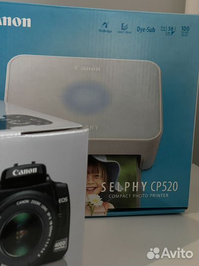 Фотоаппарат Canon eos400d+selphy CP520