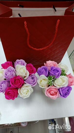 Цветы из роз мыла