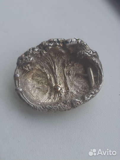 Антикварная брошь,брильянт,золото,серебро