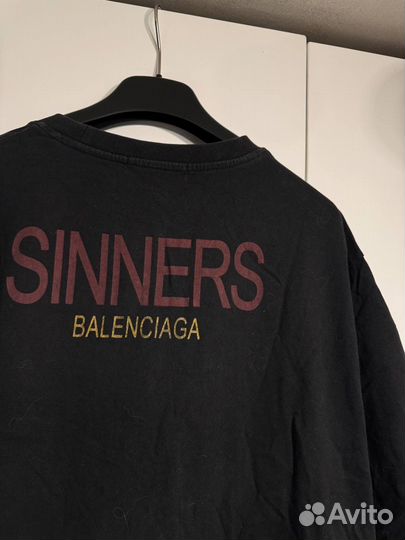 Футболка Balenciaga Black Logo “sinners” Оригинал