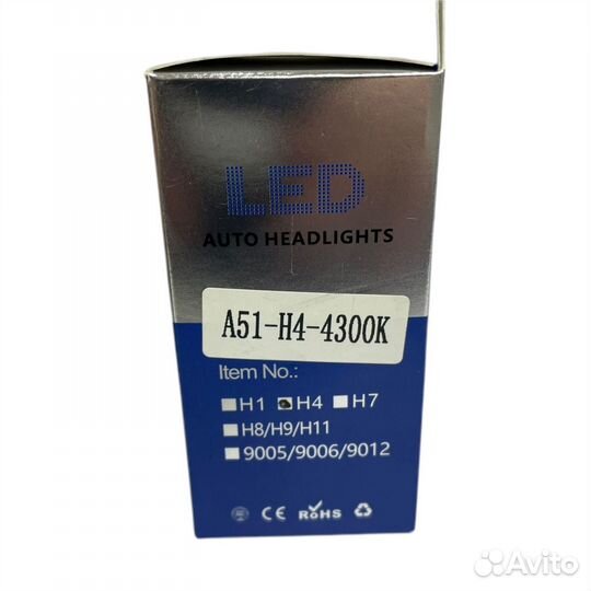 LED лампы H4 4300к 55W для Ford Fusion