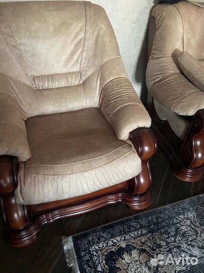 Диван и 2 кресла б/у)