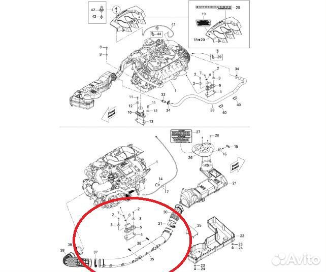 Лот SD1-9 впускной пластиковый шланг гидроцикла GT