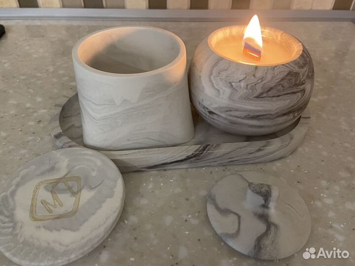 Свечи ручной работы, саше, набор, кокосовый воск