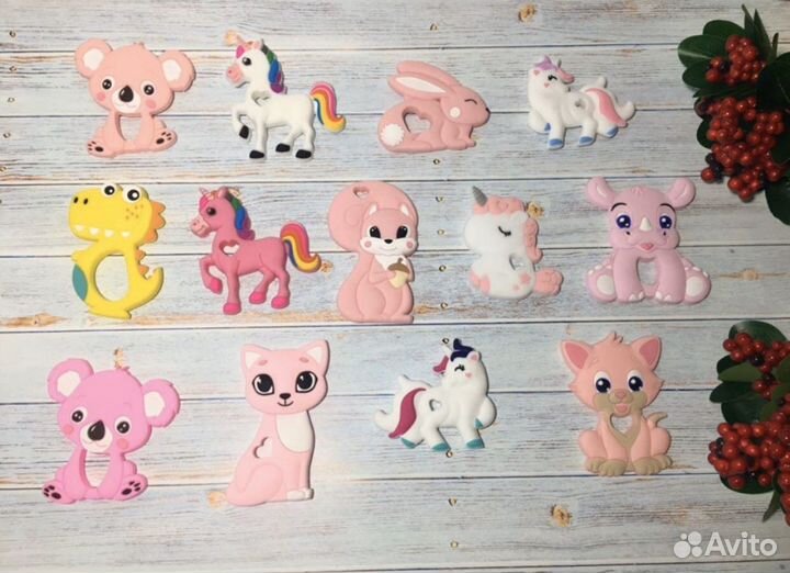 Именные держатели для пустышек, грызунки