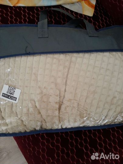 Плед покрывало 200*220 бежевый, голубой