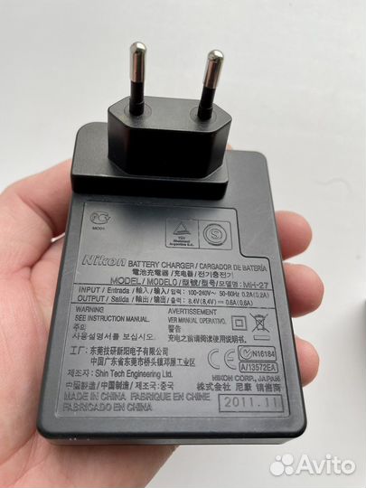 Оригинальное зарядное Nikon MH 27+новый аккум