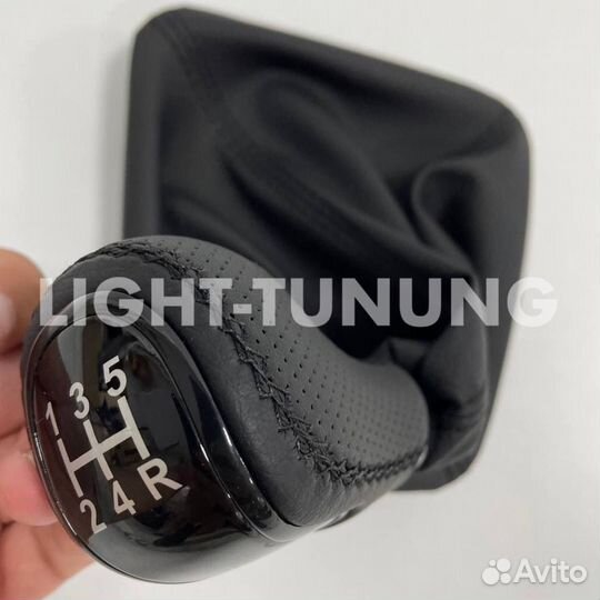 Ручка кпп гранта в коже антихром