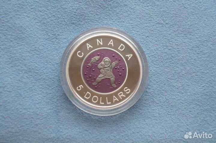 Канада 5 долларов 2013 г рыбалка серебро ниобий