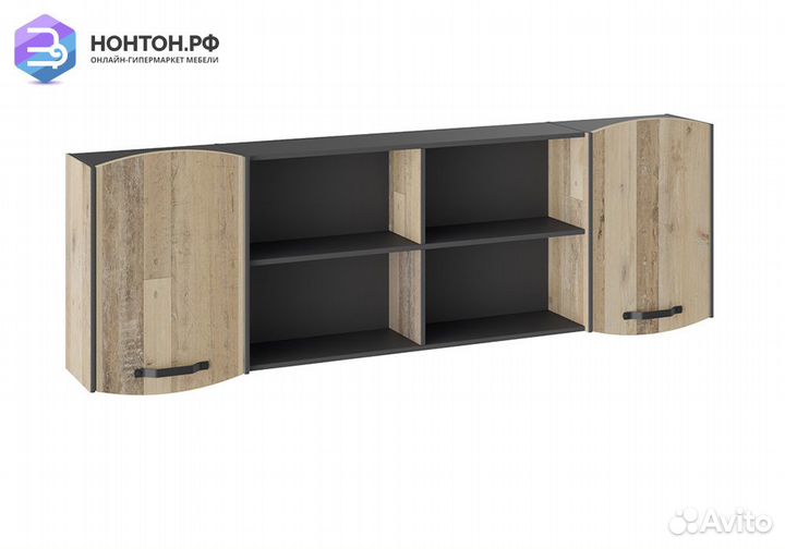 Шкаф навесной большой Кристофер фон серый / олд ст