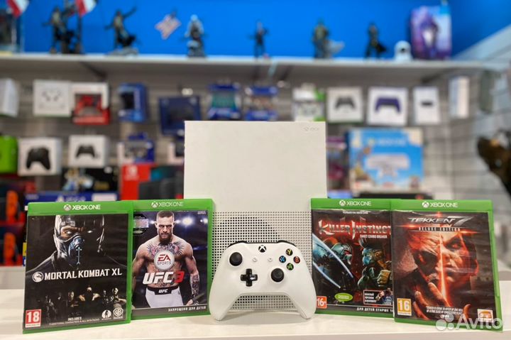 Xbox One S White 500gb и Топовые Файтинги