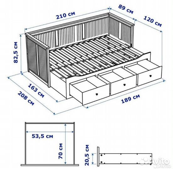 Кровать кушетка IKEA хемнэс