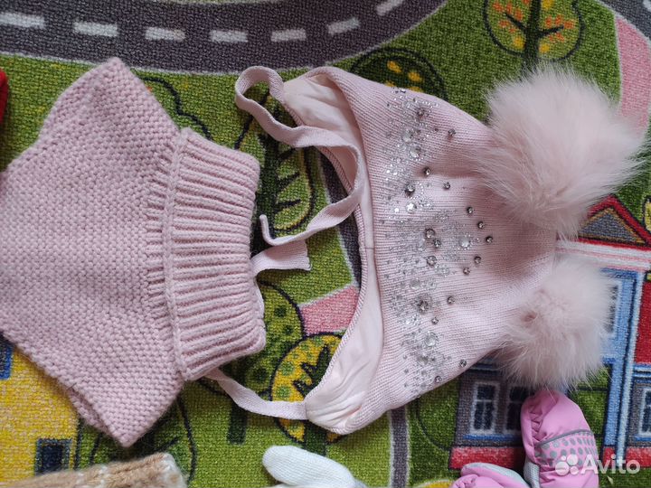 Шапка, шарф, перчатки на девочку 48-50