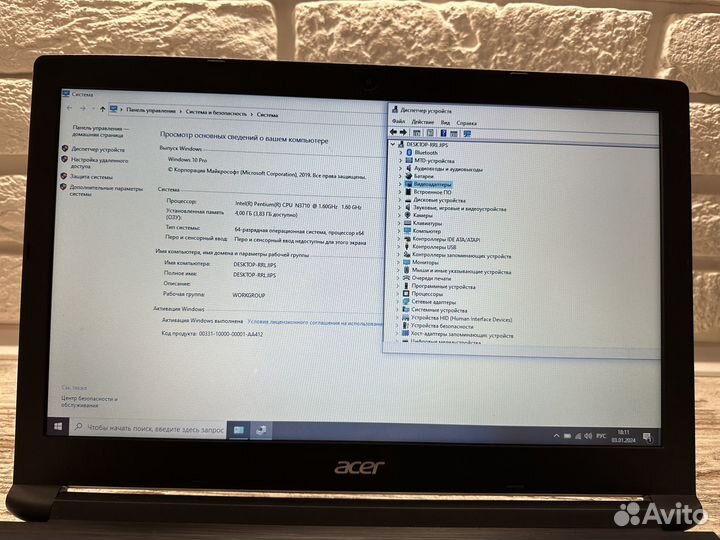 Как новый ноутбук Acer intel