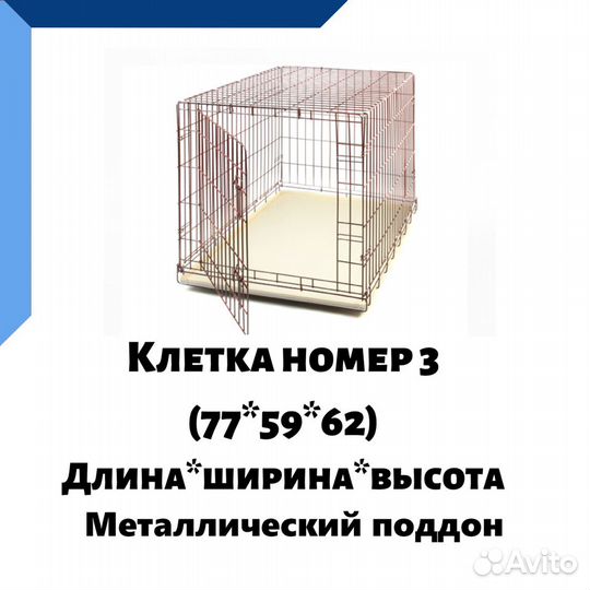 Клетка №3 металлический поддон (75х58х64)