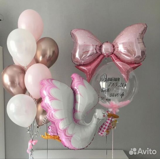 Гелиевые шары на выписку из роддома