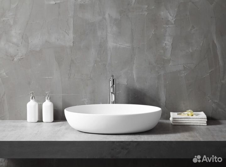 Раковина накладная белая матовая