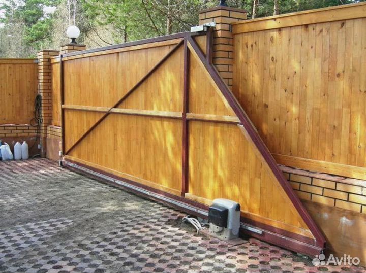 Установка откатных ворот