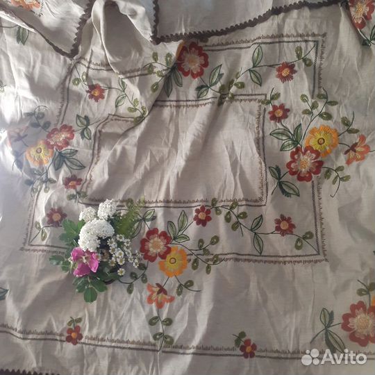 Скатерть старинная ручная вышивка