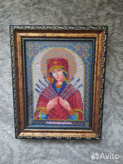 Икона бисером Пресвятая Богородица Семистрельная