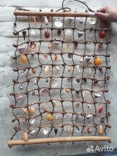 Декор сетка с натуральными ракушками