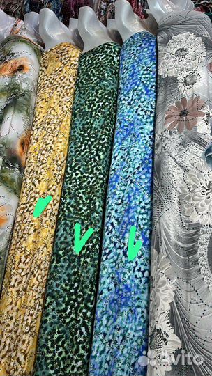 Ткань штапель, доинг со стразами