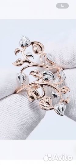 Позолоченное кольцо 925 пробы