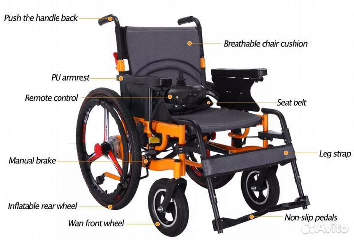 Инвалидная электроколяска новая с поручнями