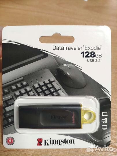 Флешка Kingston 128 Гб USB 3.2 Новая с Гарантией
