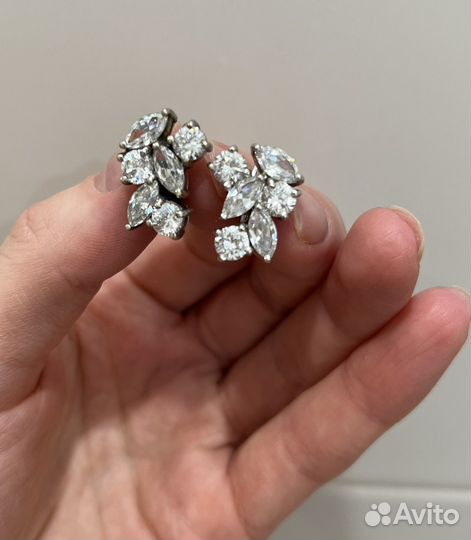 Серьги серебрянные с фианитами