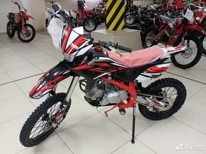 Питбайк Wels RT 140 17\14 красный синий