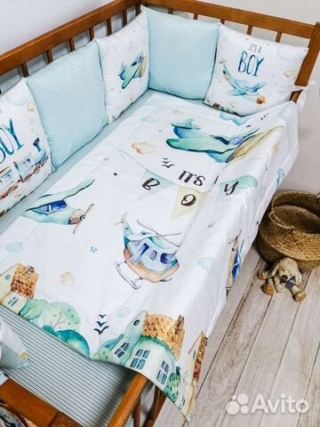 Комплект в детскую кроватку/ бортики +одеялко