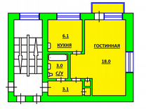 1-к. квартира, 31,5 м², 2/5 эт.