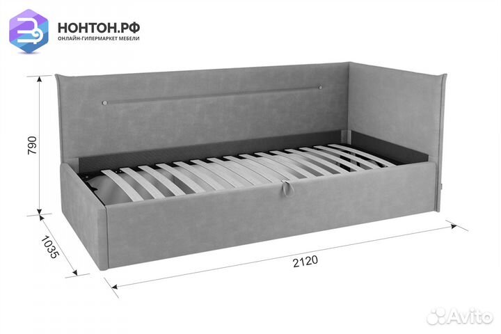 Кровать Альба 0.9 м зеленая