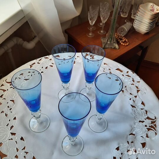 Фужеры синие 