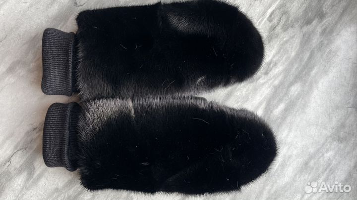 Варежки канадская норка с кожей р-р 7