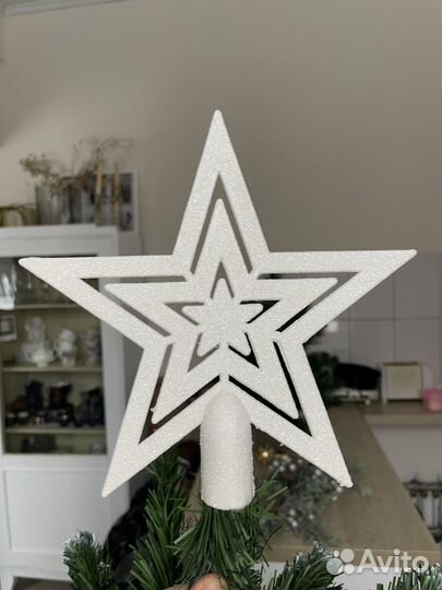 Звезда на елку верхушка белая