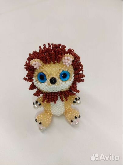 Лев из бисера аммигуруми