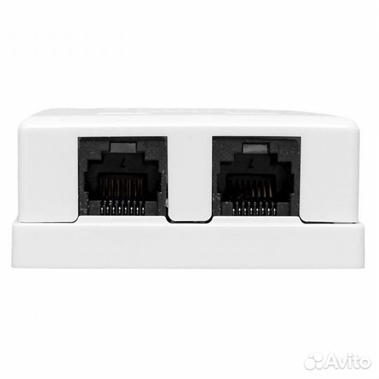 Розетка настенная teracom PRO кат.6 неэкранированная 2 порта RJ-45 Dual IDC бел. EKF TRP-wbox-2RJ45