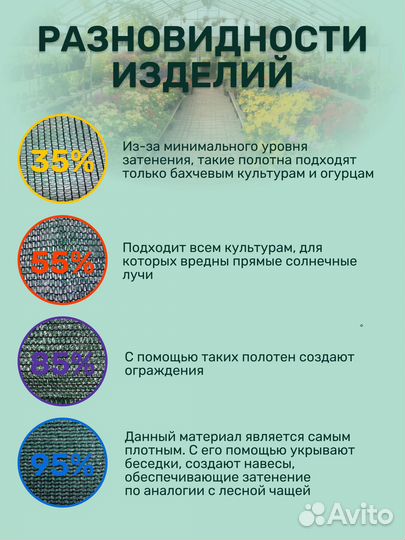 Сетка затеняющая 35% затенение 1,5х10м