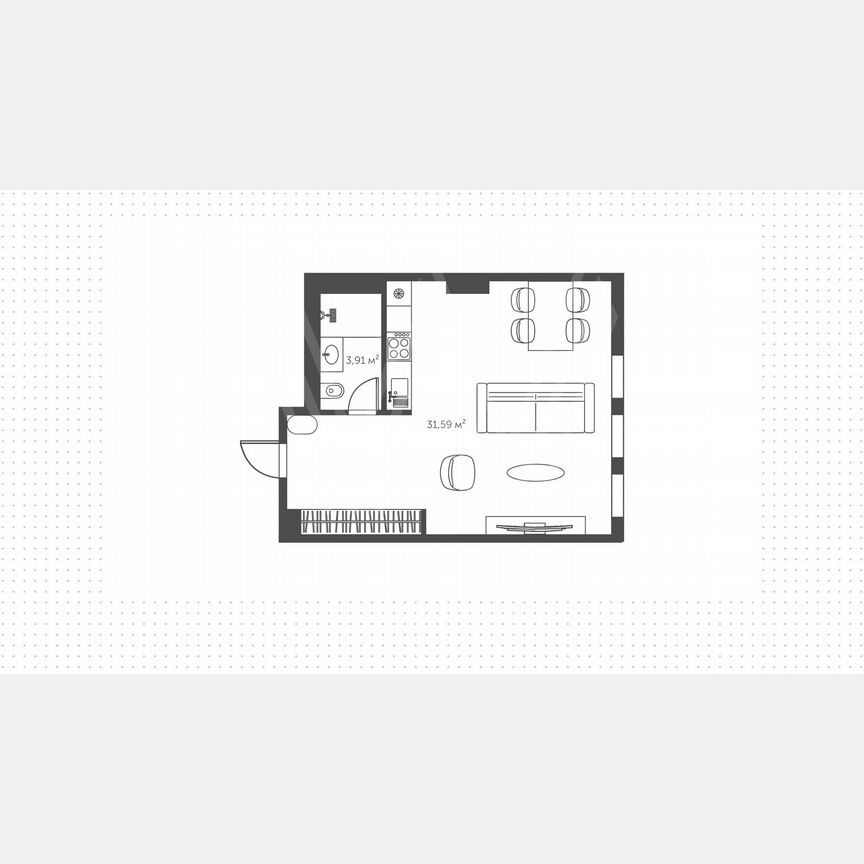 Апартаменты-студия, 35,5 м², 5/21 эт.