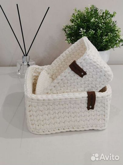 Корзина из трикотажной пряжи
