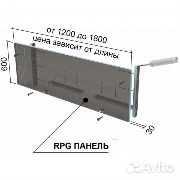 Экран под ванну Руспанель рпг 1800х600 мм