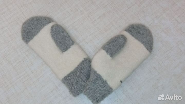 Варежки шерстяные тёплые