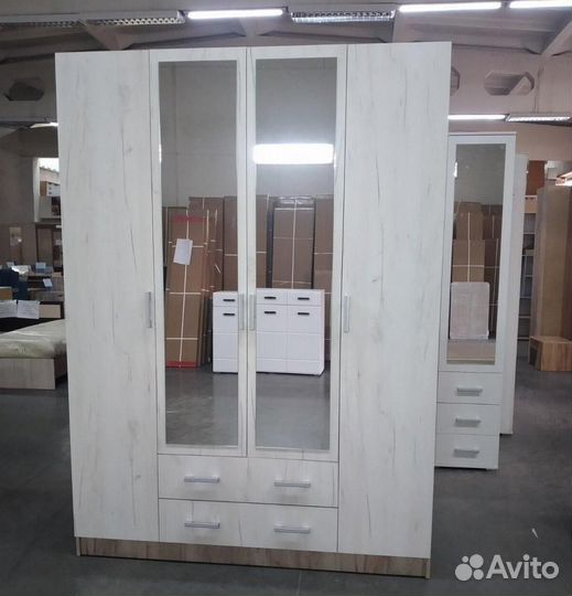 Шкаф 4х створчатый гармония шк 602 М крафт белый