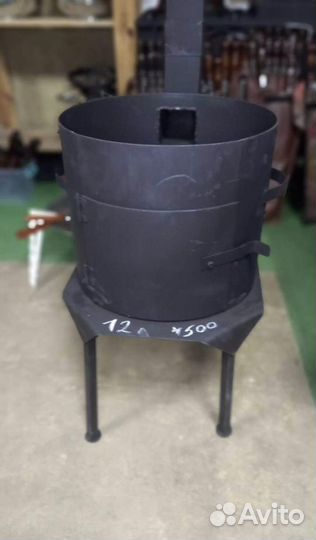 Пeчь c трyбой 3мм для кaзана 12л