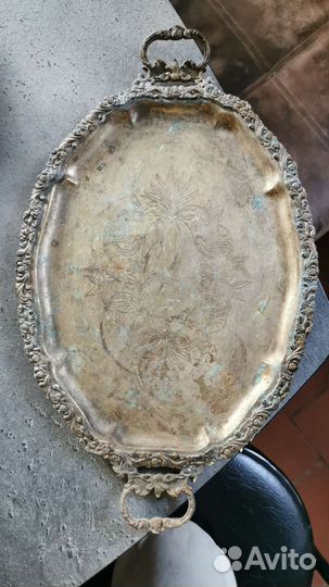 Поднос латунный