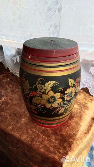 Бочонок деревянный хохлома